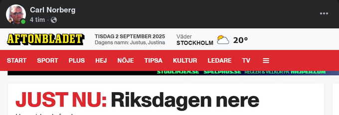 Riksdagens Hemsida Nere