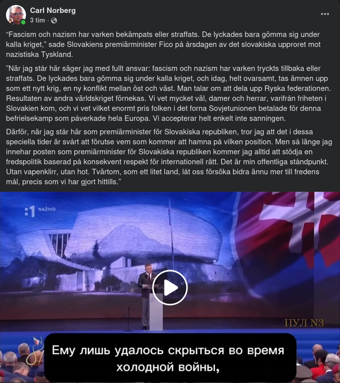 Fico På Årsdagen Av Slovakiskt Nazistuppror