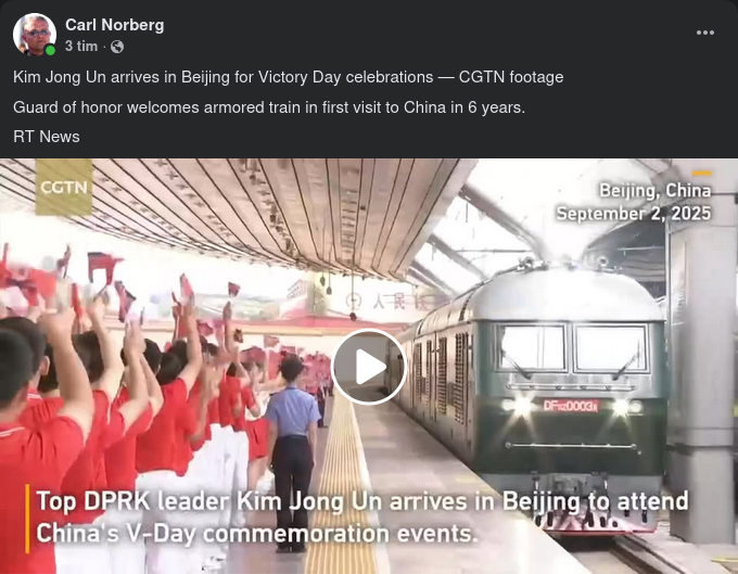 Kim Jong Un Anländer Till Peking