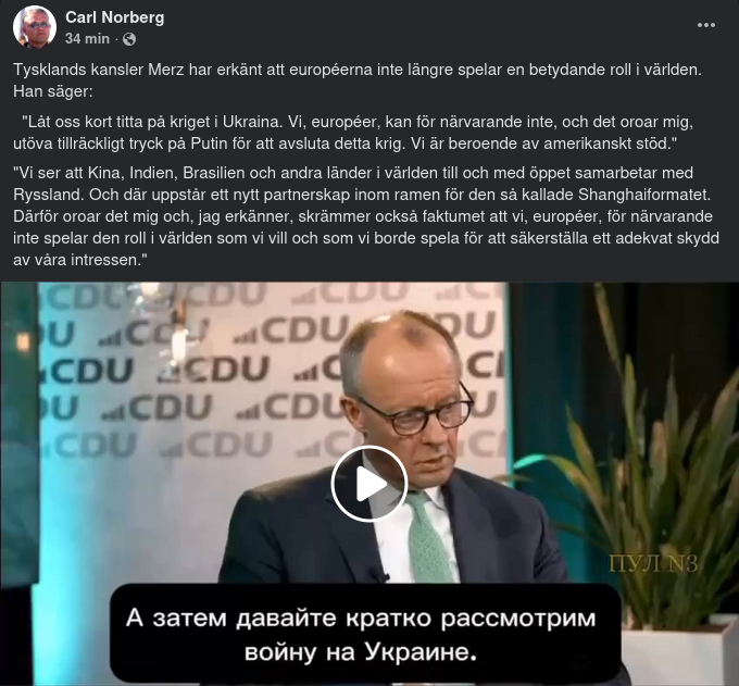 Skrämd Merz Över Europeiskt Beroende