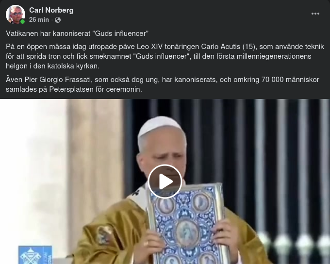 Kanoniserad Guds-Influencer