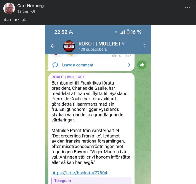 de Gaulles Barnbarn Vill Flytta Till Ryssland