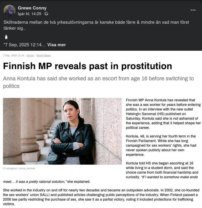 Från Prostituerad Till Politiker I Finland