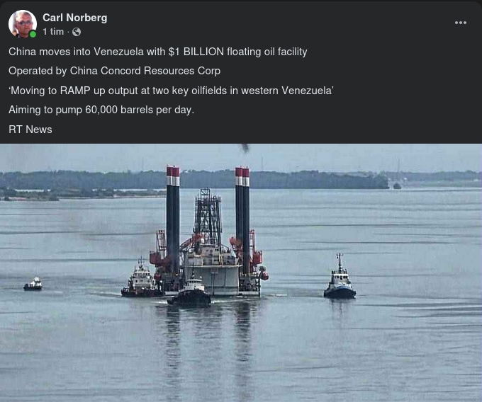 Kinesisk Oljerigg I Venezuela