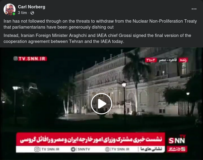 Signerat Kärnkraftssamarbetsavtal Mellan IAEA & Iran