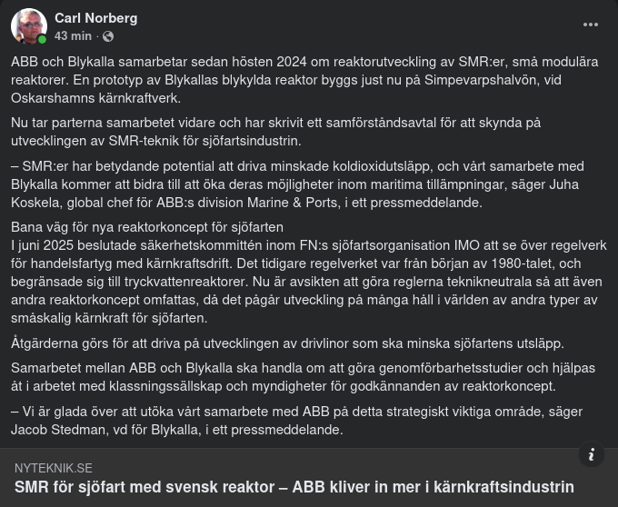 ABB & Blykalla Samarbetar Om SMR:er För Sjöfart