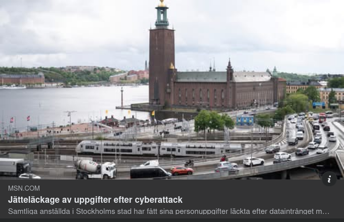 Jätteläckage Efter Cyberattack För Stockholms Stad