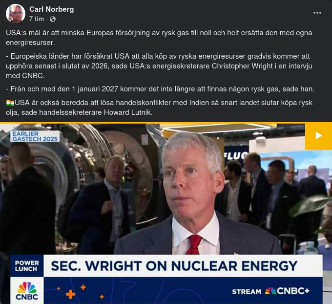 Amerikanskt Energiförsörjningsmål För Europa