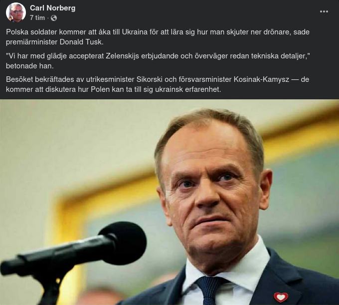 Polska Soldater Till Ukraina För Dronnedskjutningsutbildning