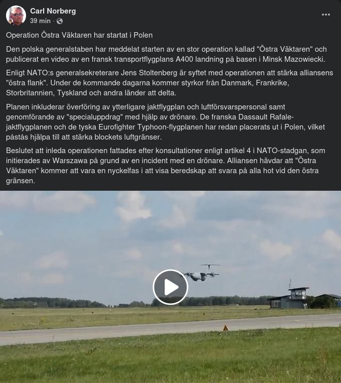 Operation Östra Väktaren Startad I Polen