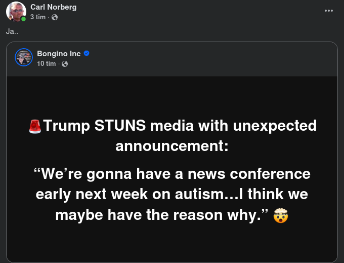 Trump Kungör Autismnyheter Nästa Vecka