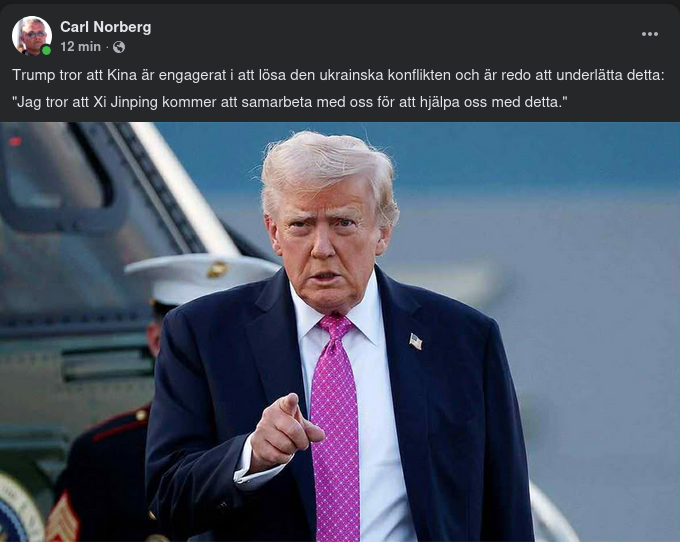 Trump Tror På Kinesiskt Samarbete Om Ukraina