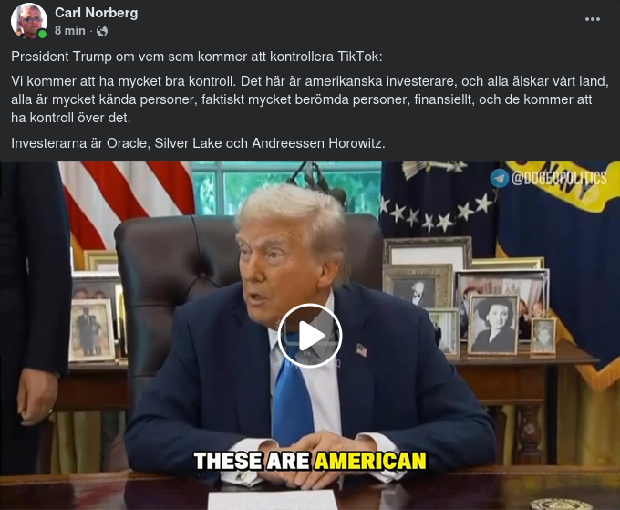 Trump Om TikTok-Kontroll