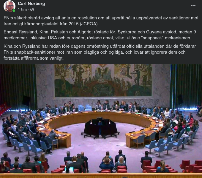 Om Iran I FN:s Säkerhetsråd