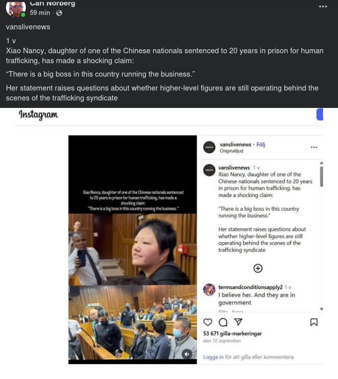 Människohandel & Kinesisk Storboss