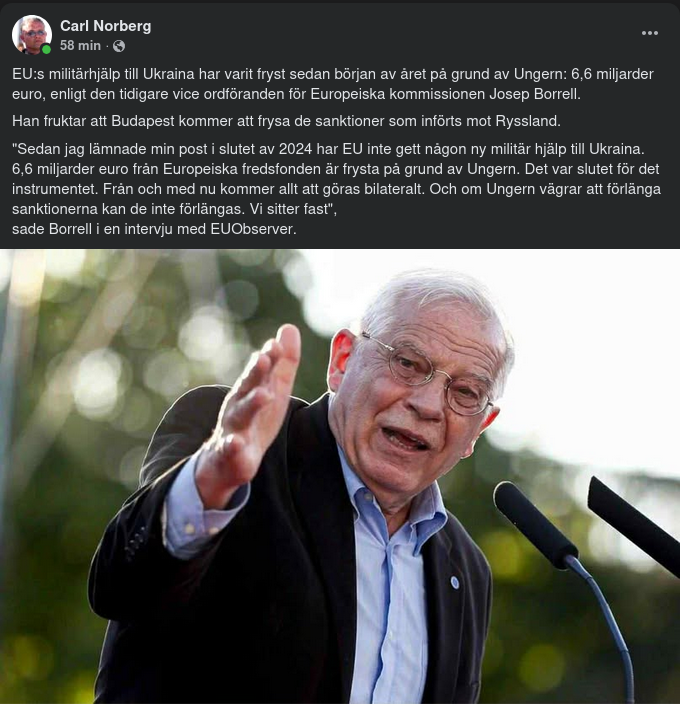 Ungern Låser 6,6 Miljarder Euro Till Ukraina Från Europeiska Fredsfonden