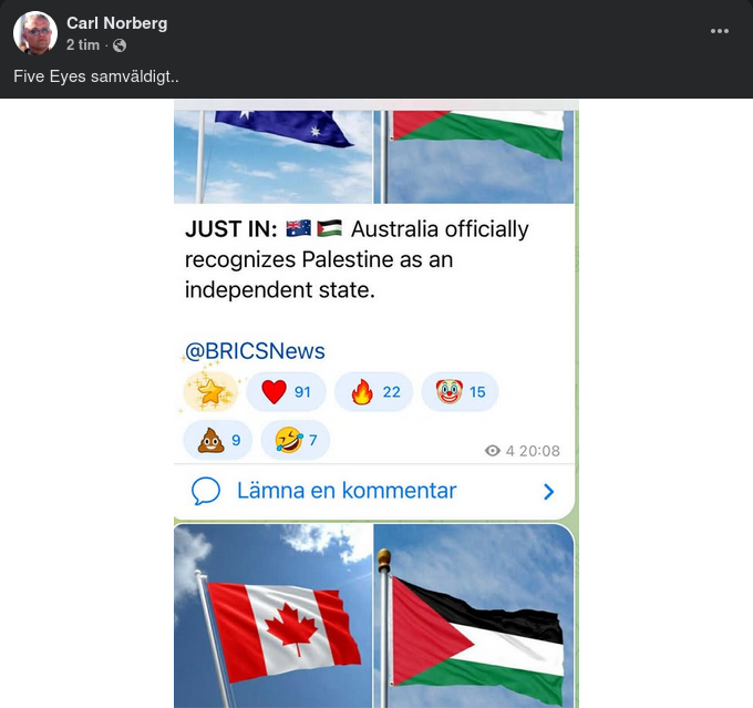 Samväldigt Palestinaerkännande