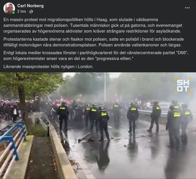 Våldsam Migrationspolitikprotest I Haag