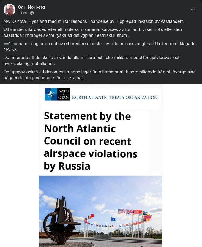 Nato Hotar Med Militär Respons I Händelse Av "Upprepad Invasion Av Västländer"