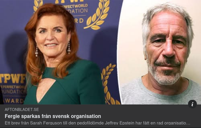 Fergie Sparkad Från Svensk Välgörenhetsorganisation Efter Epstein-Brev