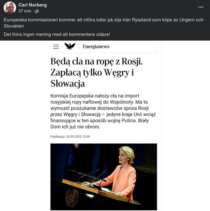 EU Inför Tullar På Rysk Olja Köpt AV Ungern & Slovakien