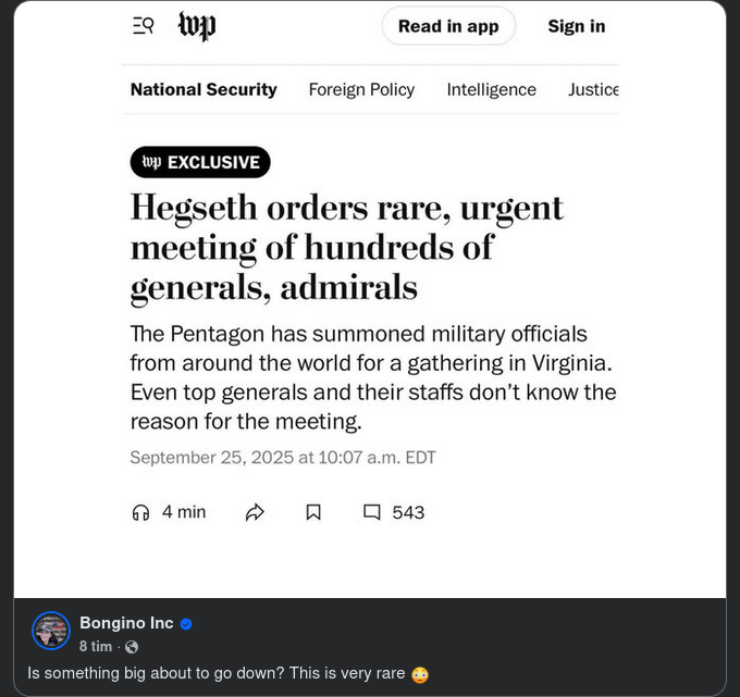 Hegseth Kallar Till Stormöte