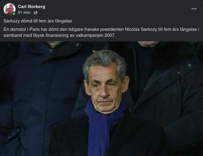 Sarkozy Dömd Till Fem Års Fängelse