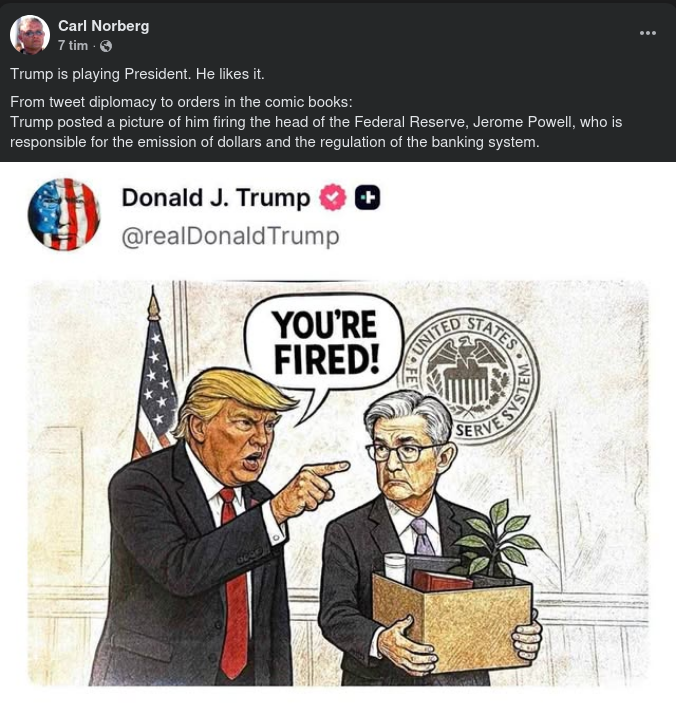 Avskedspostande Trump