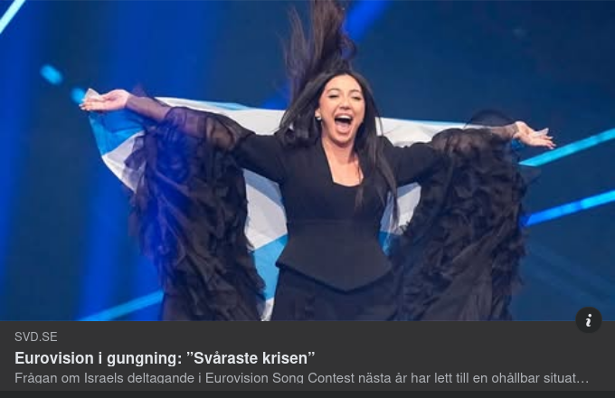 Från TT Om Israel & Eurovision I SvD