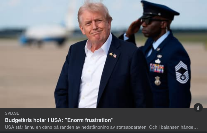 Amerikanskt Budgetproblem I SvD