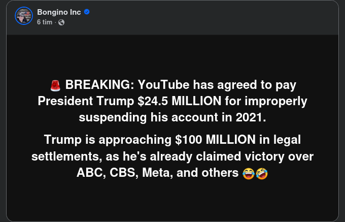 YouTube Betalar Trump