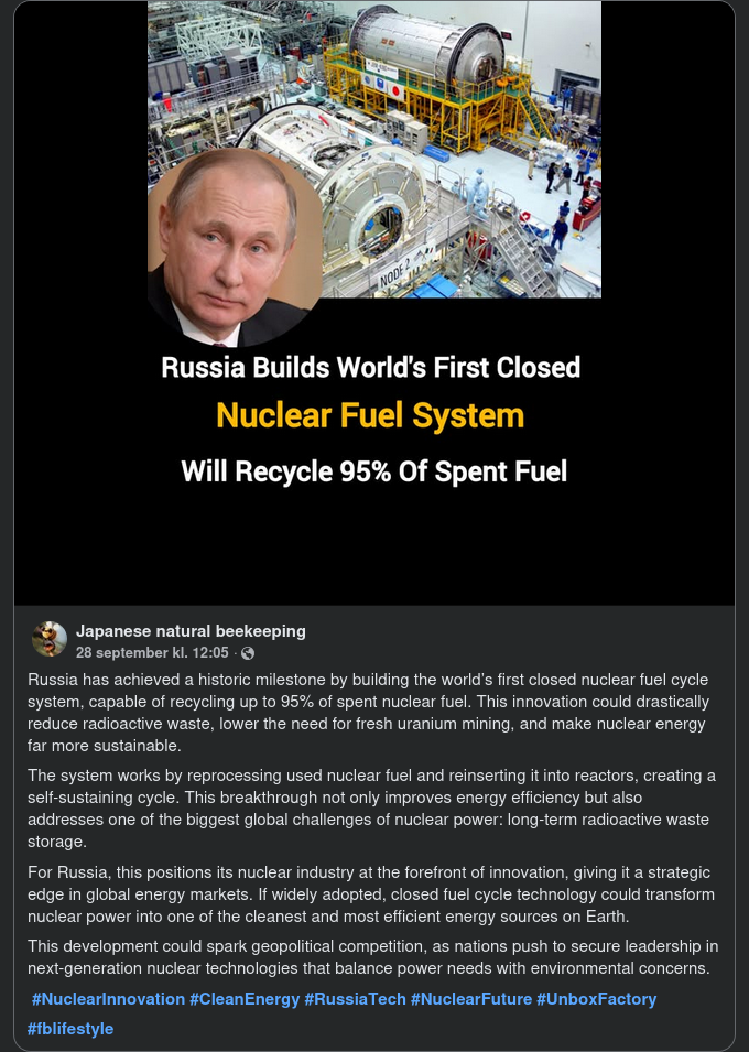 Återvinnande Slutet Ryskt Kärnbränslesystem