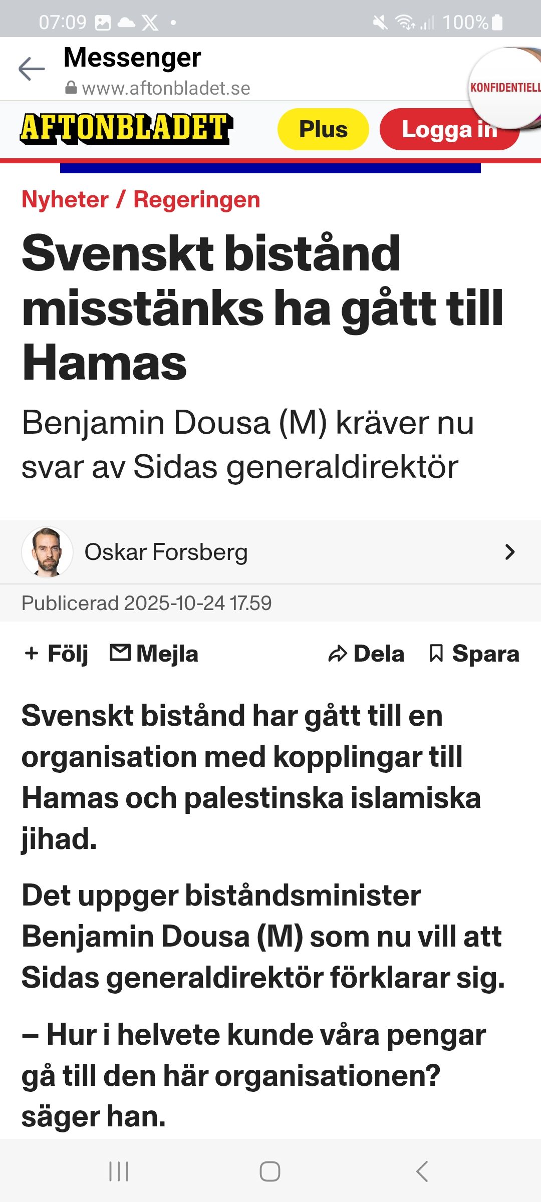 Svenskt Bistånd Till Hamas
