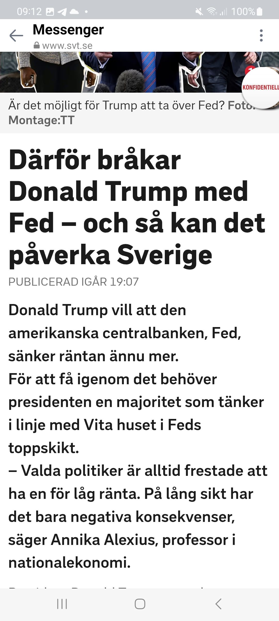 Annika Alexius, Professor I Nationalekonomi Vid Stockholms Universitet, Om Fed-Bråkande Trump & Hur Det Möjligen Kan Påverka Sverige