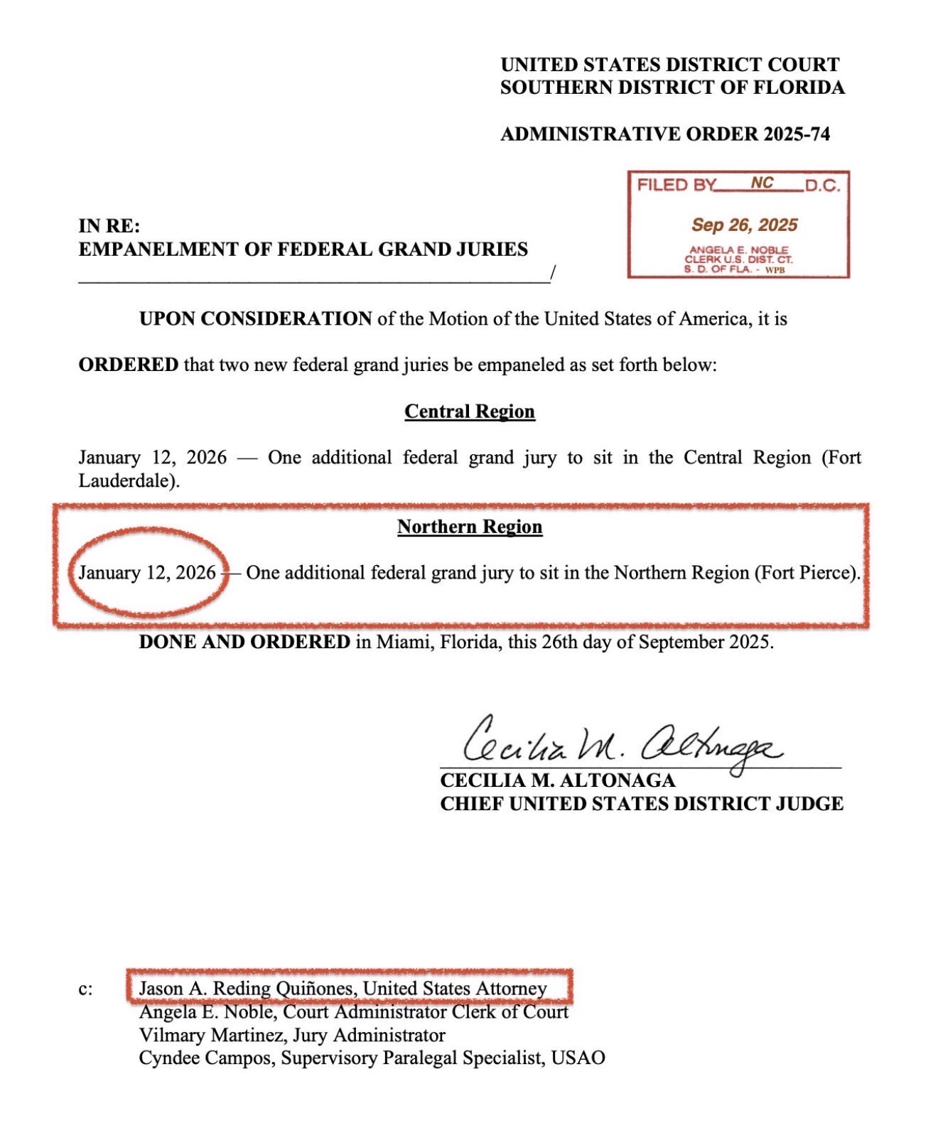 Grand Jury 12 Januari 2026