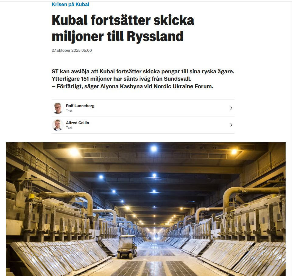 Kubal-Miljoner Till Ryssland