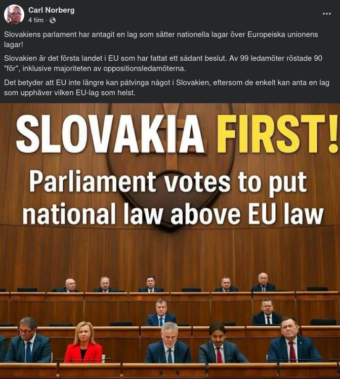 Slovensk Lag Över EU-Lag