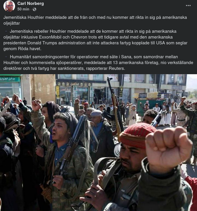 Jemenitiska Houthier & Amerikanska Oljejättar