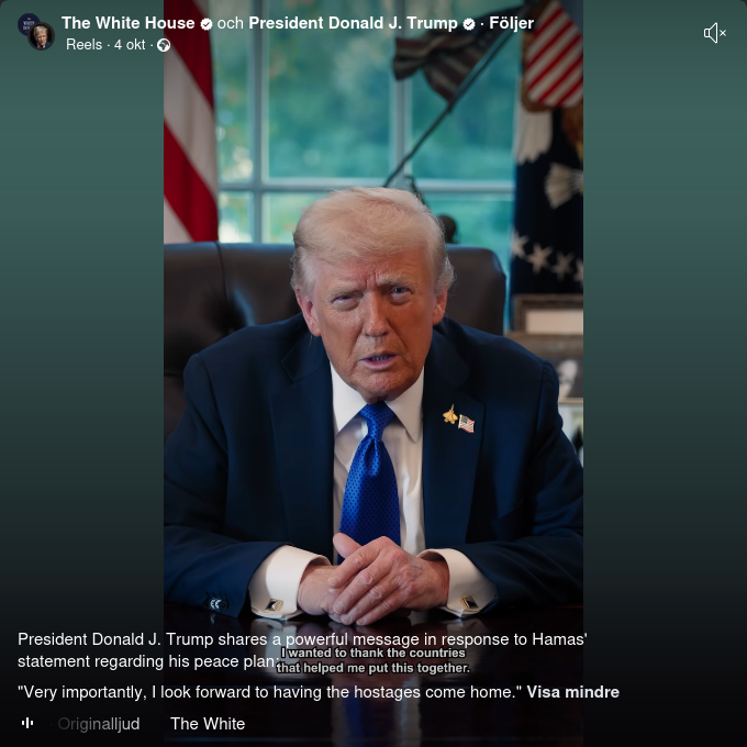 Trump Responderar Hamas Uttalande