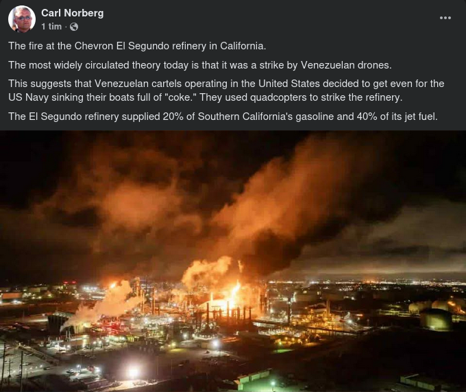 Raffinaderibrand I Kalifornien