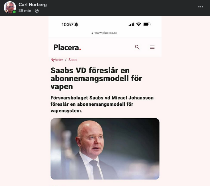 Vapenabonnemangsförslag Från SAAB