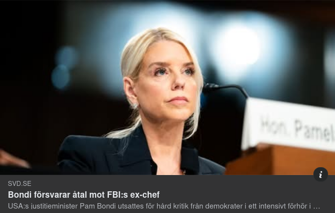 Syrligt AI Med SvD-Artikel Om Åtalsförsvarande Bondi