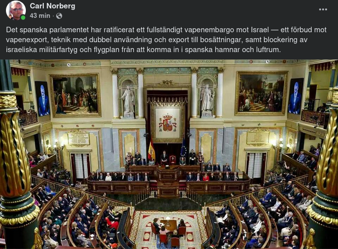 Spanskt Vapenembargo Mot Israel