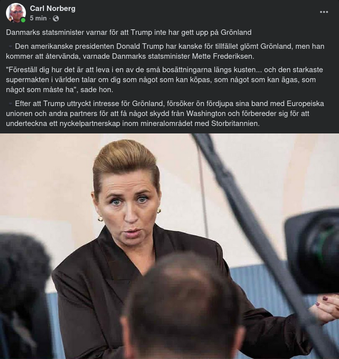 Mette Påminner Om Donalds Grönlandsintresse