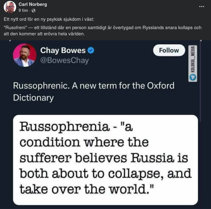 Russophrenia/Rusofreni - Nytt I Oxford Dictionary