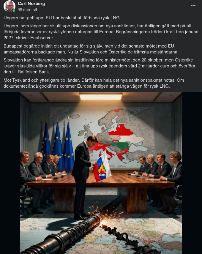 Ungern Med På Förbud För Rysk LNG