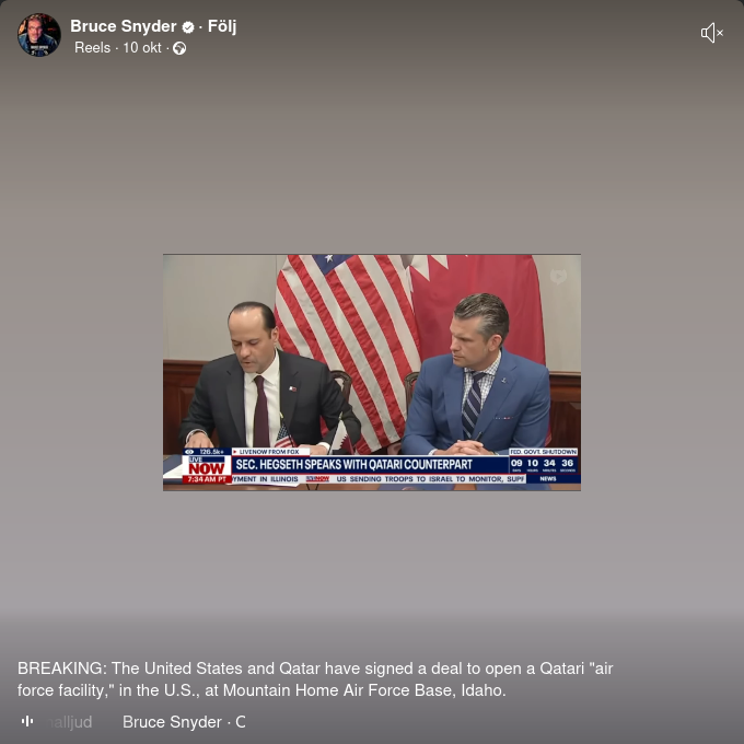 Militärt Avtal Mellan USA & Qatar