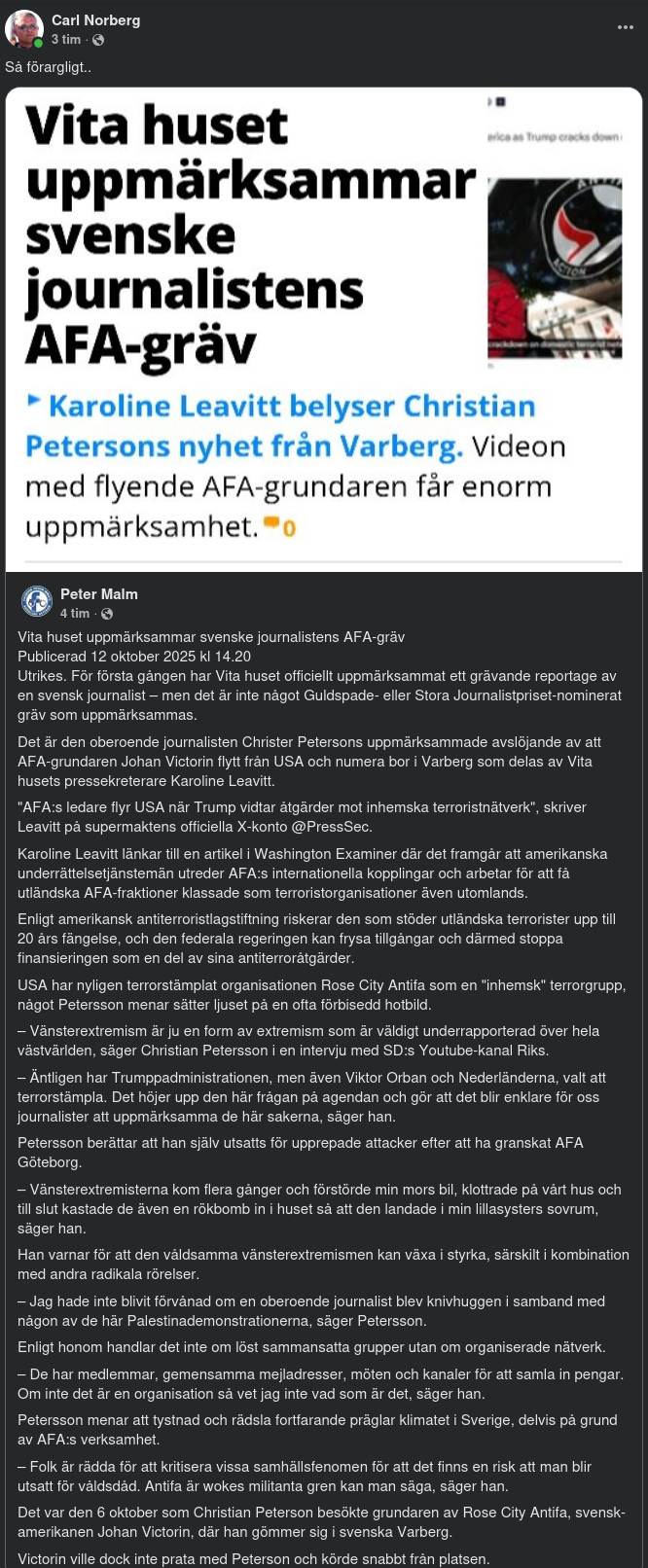 Leavitt Uppmärksammar Svensk AFA-Artikel
