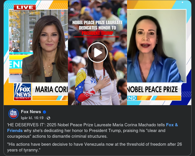 Fredspristagaren Förklarar Varför Hon Dedicerar Utmärkelsen