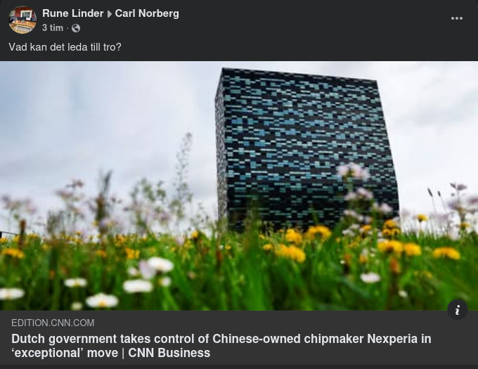 Holländska Regeringen Tar Kontroll Över Nexperia